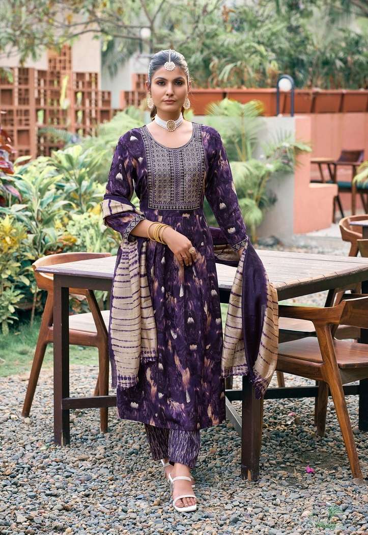 Mystic9 Shanaya Vol-1 – Umbrella Cut Kurti With Pant And Dupatta Wholesale Catalog
