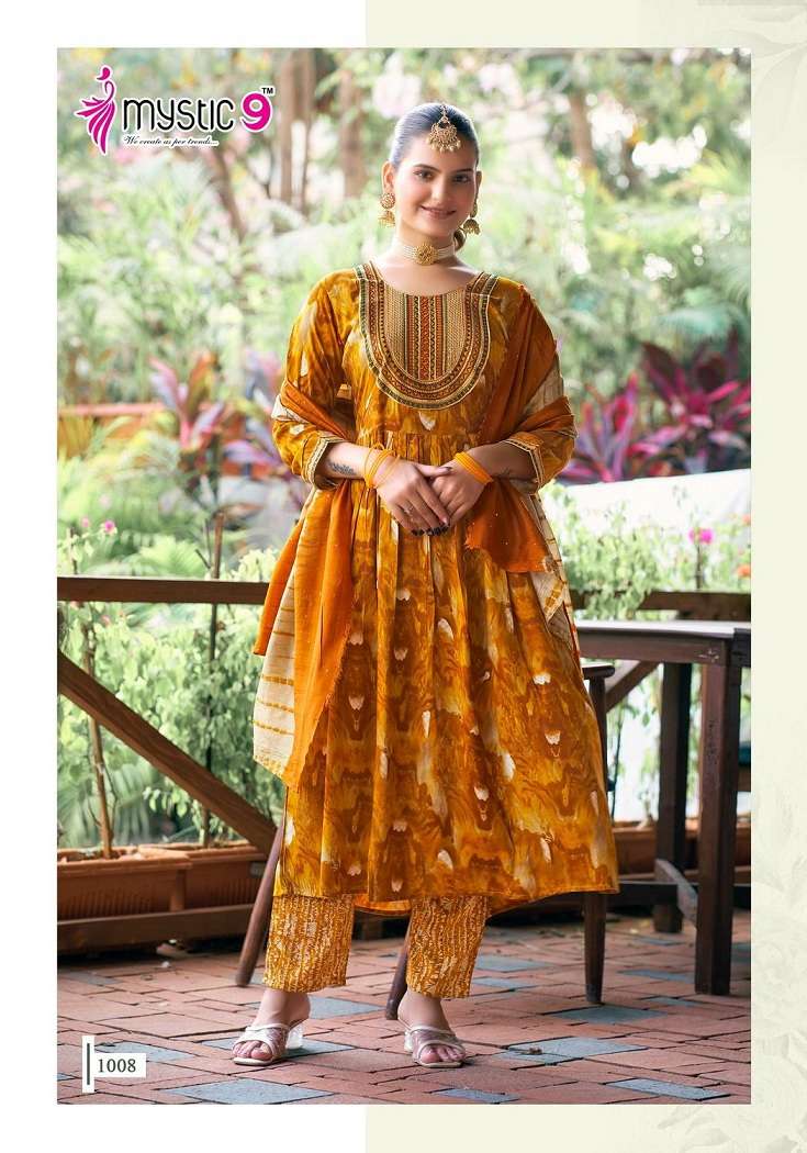 Mystic9 Shanaya Vol-1 – Umbrella Cut Kurti With Pant And Dupatta Wholesale Catalog