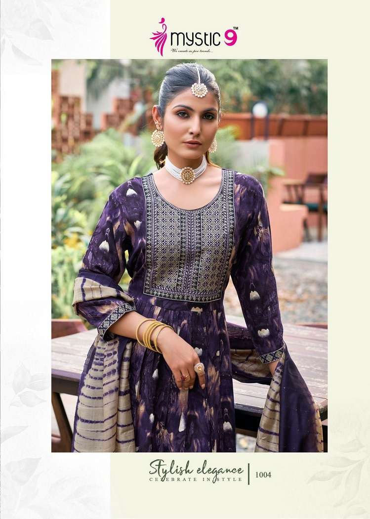 Mystic9 Shanaya Vol-1 – Umbrella Cut Kurti With Pant And Dupatta Wholesale Catalog