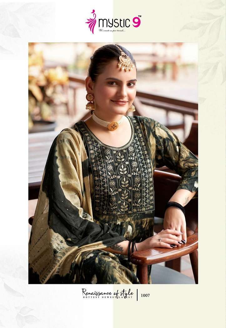 Mystic9 Shanaya Vol-1 – Umbrella Cut Kurti With Pant And Dupatta Wholesale Catalog