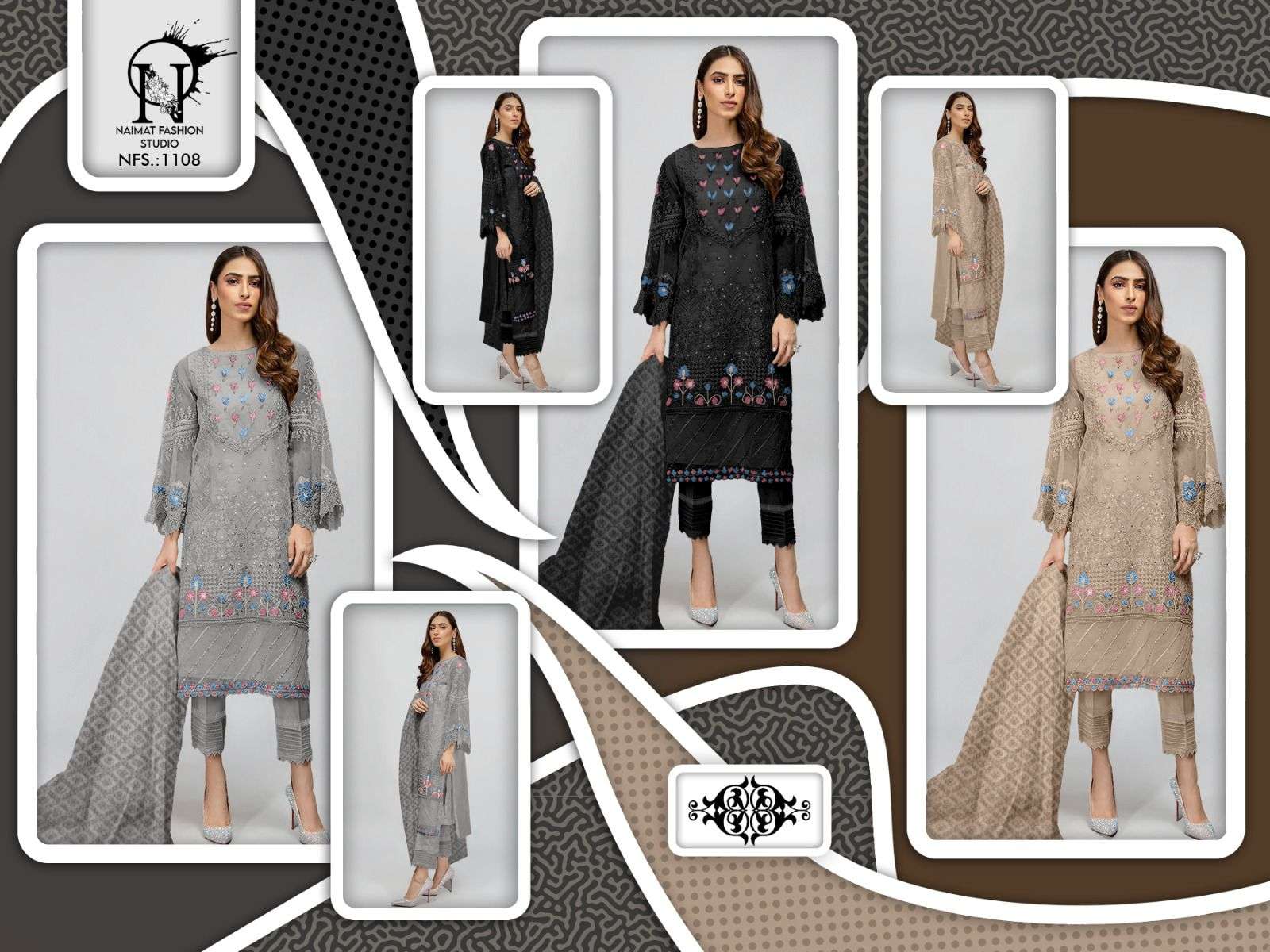 Naimat Fashion Studio 1108 Pakistani Suits Wholesale catalog