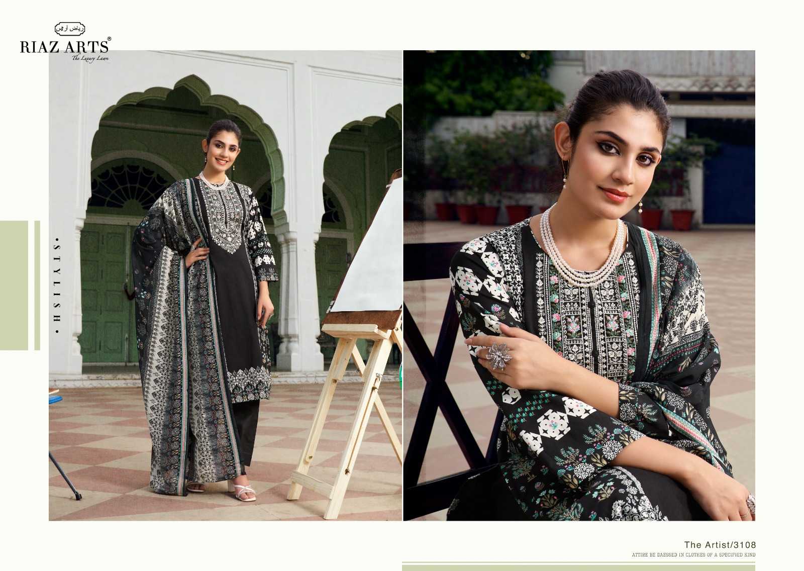 Riaz Arts The Artist Karachi Lawn Printed Dress Material Wholesale catalog