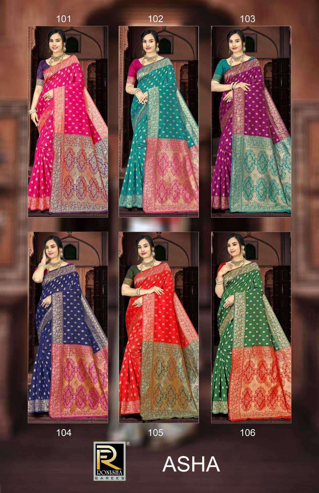 Ronisha Asha  Banarasi Silk Saree Wholesale catalog
