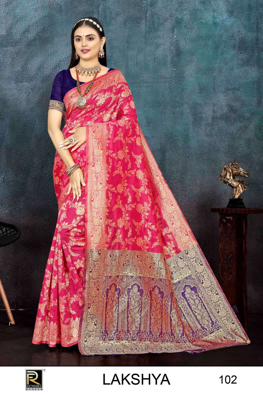 Ronisha Lakshya  Banarasi Silk Saree Wholesale catalog