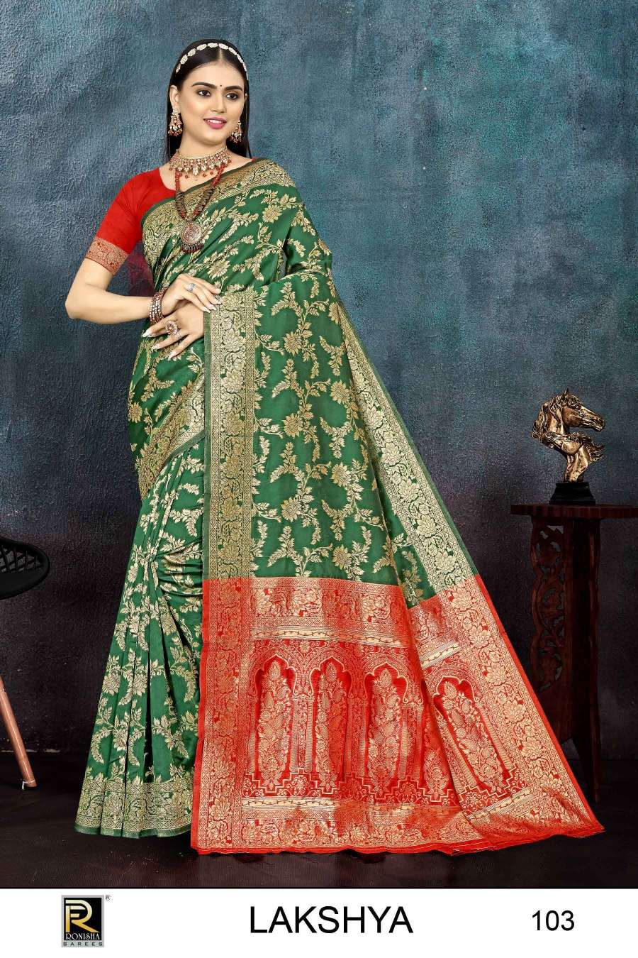Ronisha Lakshya  Banarasi Silk Saree Wholesale catalog