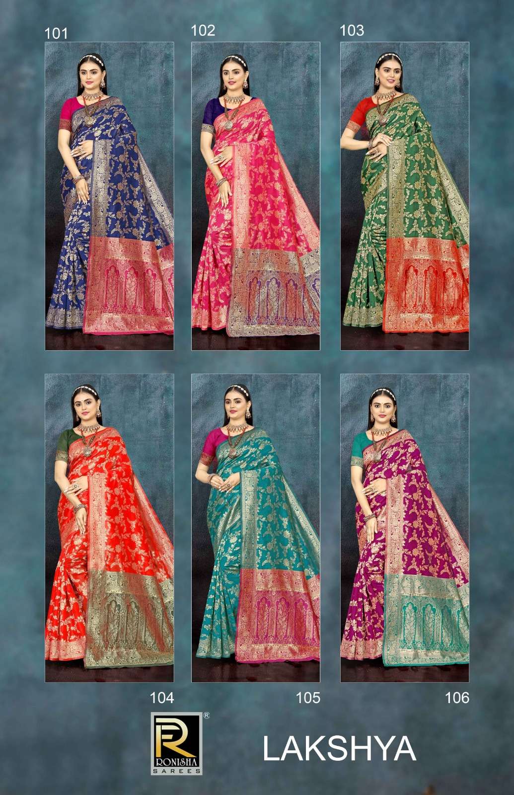 Ronisha Lakshya  Banarasi Silk Saree Wholesale catalog