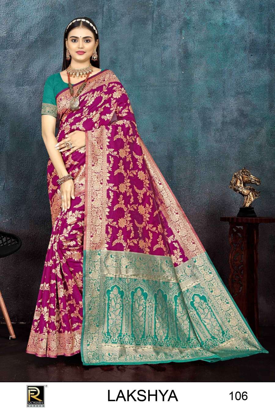 Ronisha Lakshya  Banarasi Silk Saree Wholesale catalog