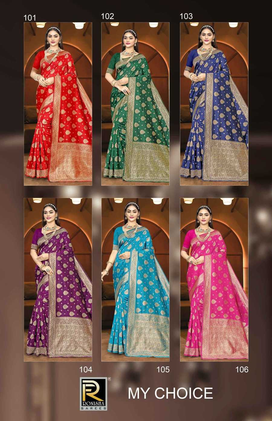 Ronisha My choice Banarasi Silk Saree Wholesale catalog