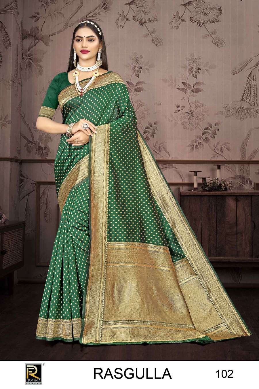 Ronisha Rasgulla  Banarasi Silk Saree Wholesale catalog