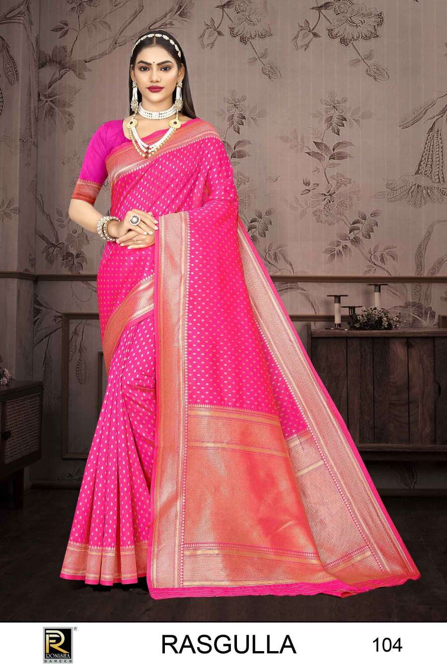 Ronisha Rasgulla  Banarasi Silk Saree Wholesale catalog