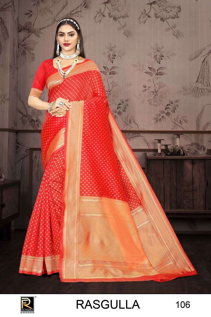 Ronisha Rasgulla  Banarasi Silk Saree Wholesale catalog