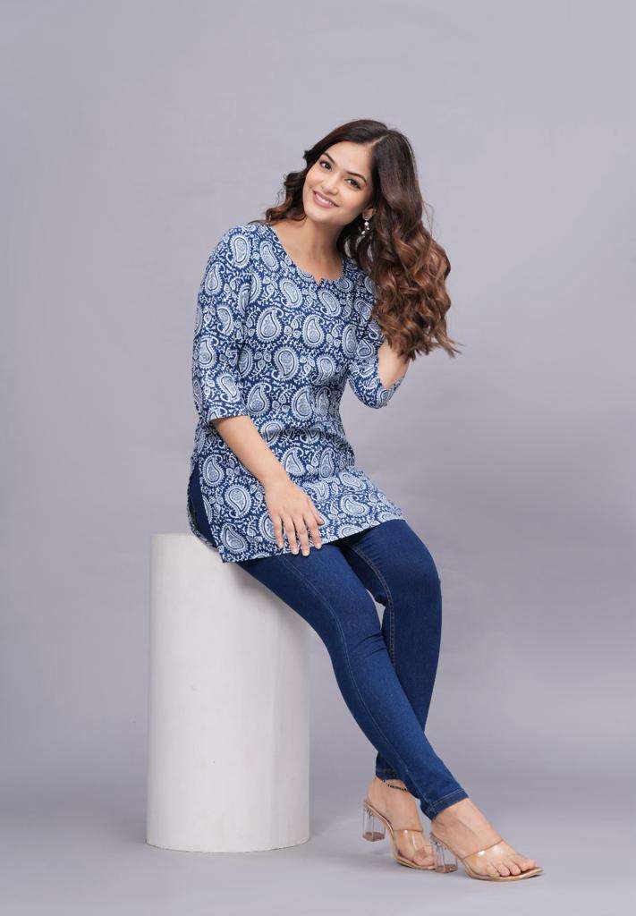 Sabella Cotton short printed kurti Wholesale catalog