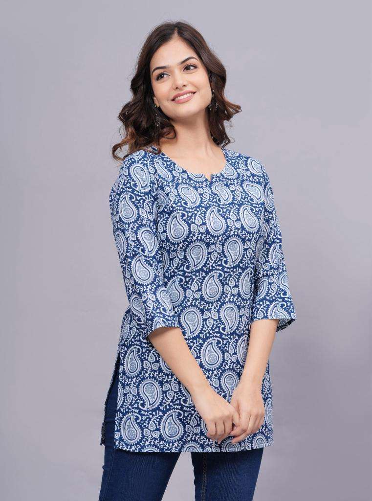 Sabella Cotton short printed kurti Wholesale catalog