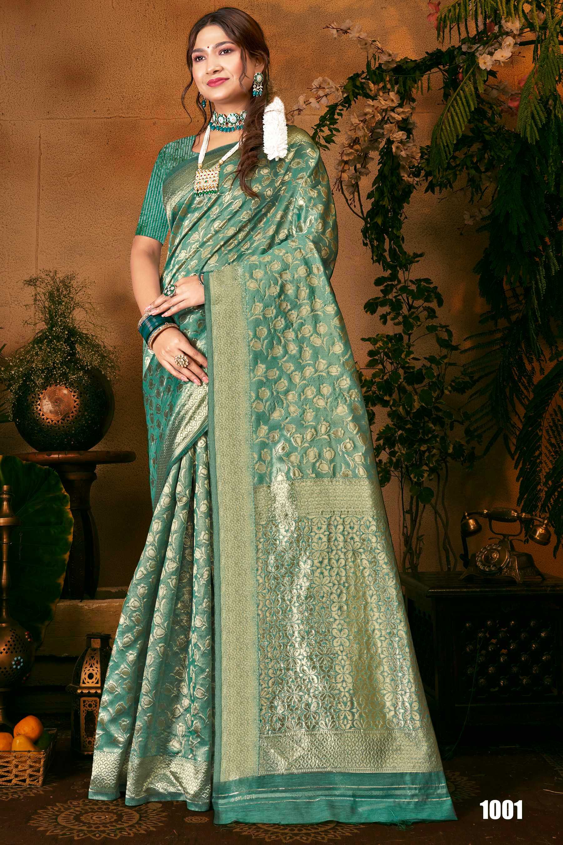 Saroj Blue Berry Vol.1 Soft cotton silk rich pallu Saree Wholesale catalog    