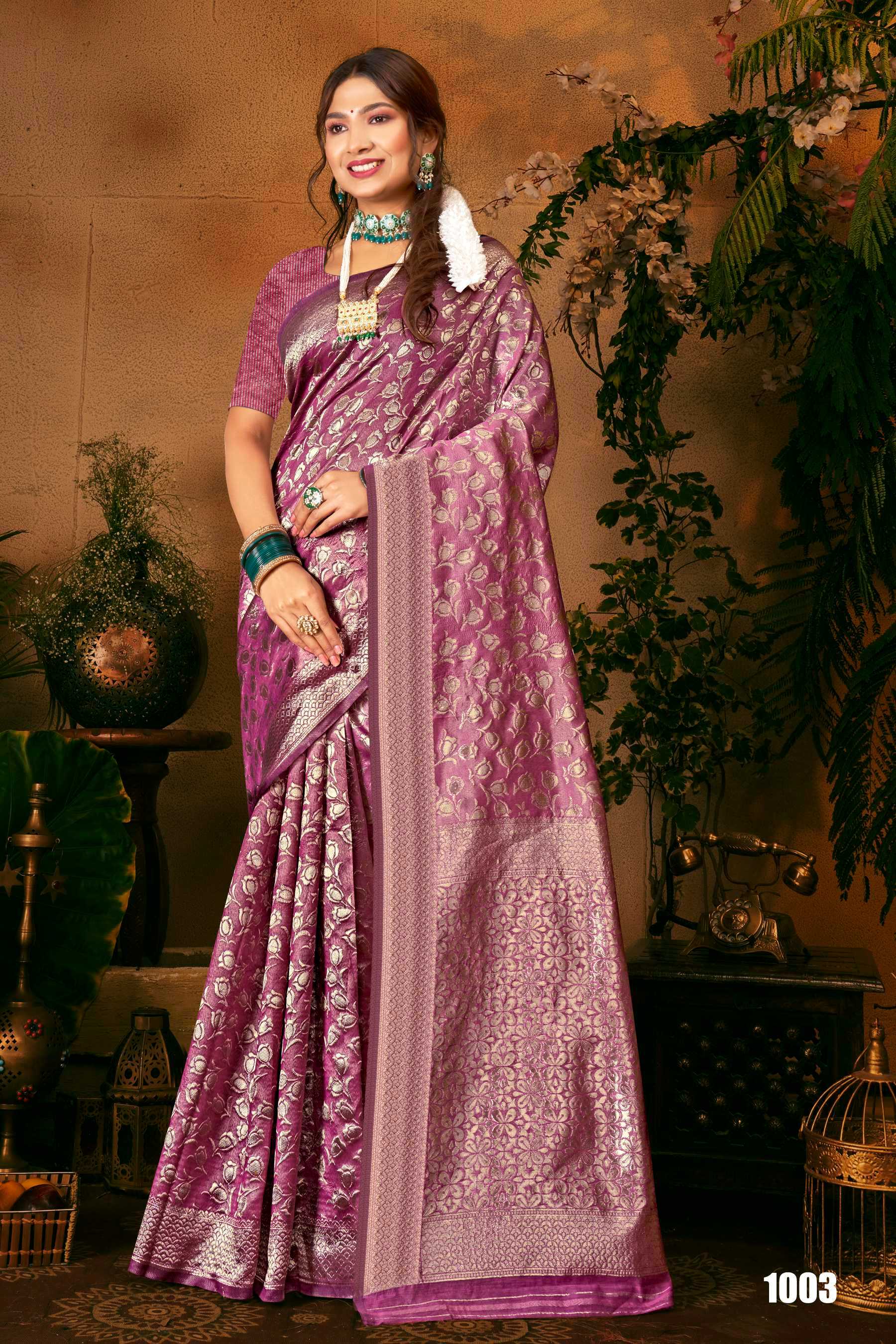 Saroj Blue Berry Vol.1 Soft cotton silk rich pallu Saree Wholesale catalog    