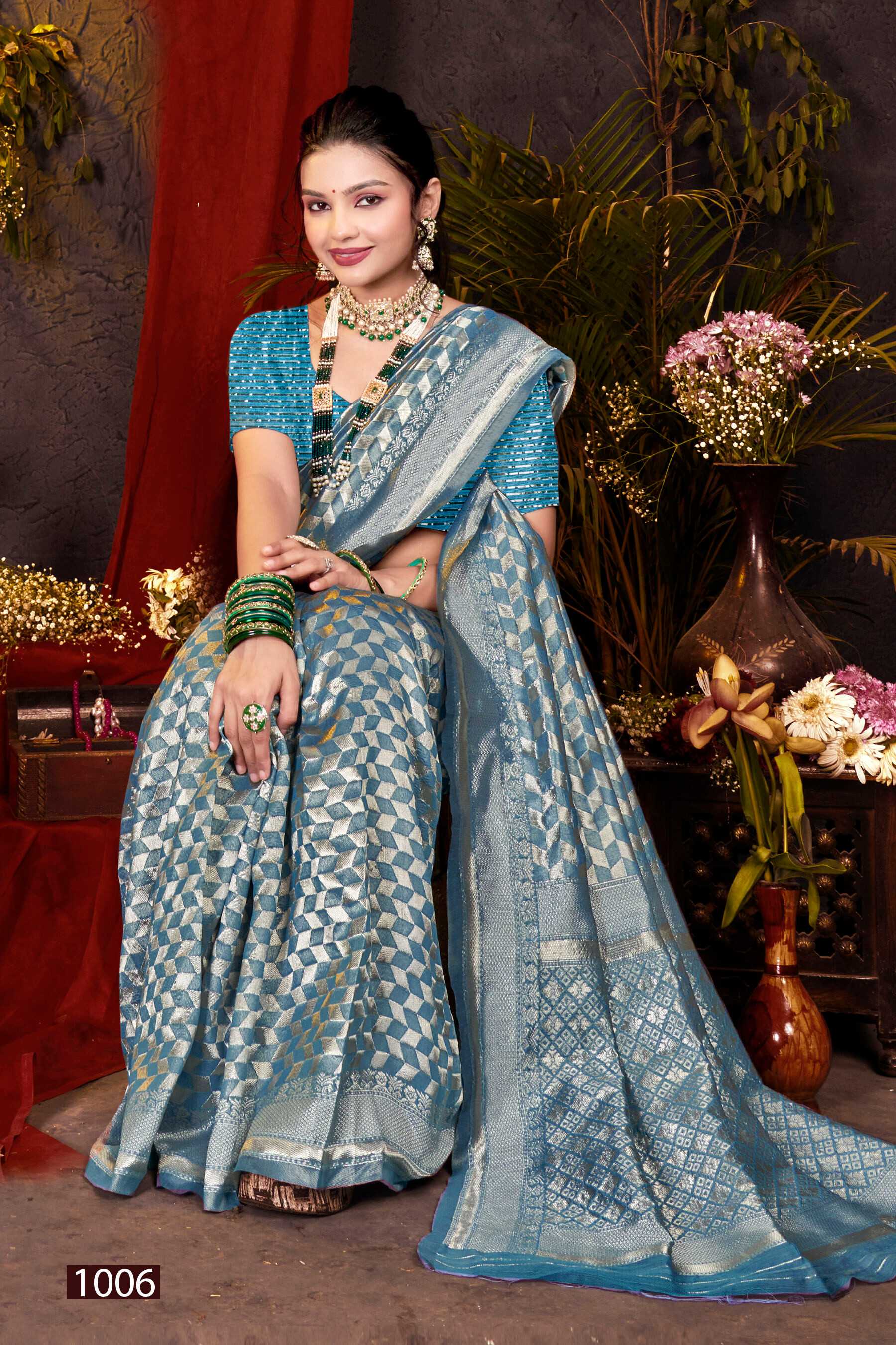 Saroj Blue Berry Vol.3 Soft cotton silk rich pallu Saree Wholesale catalog    