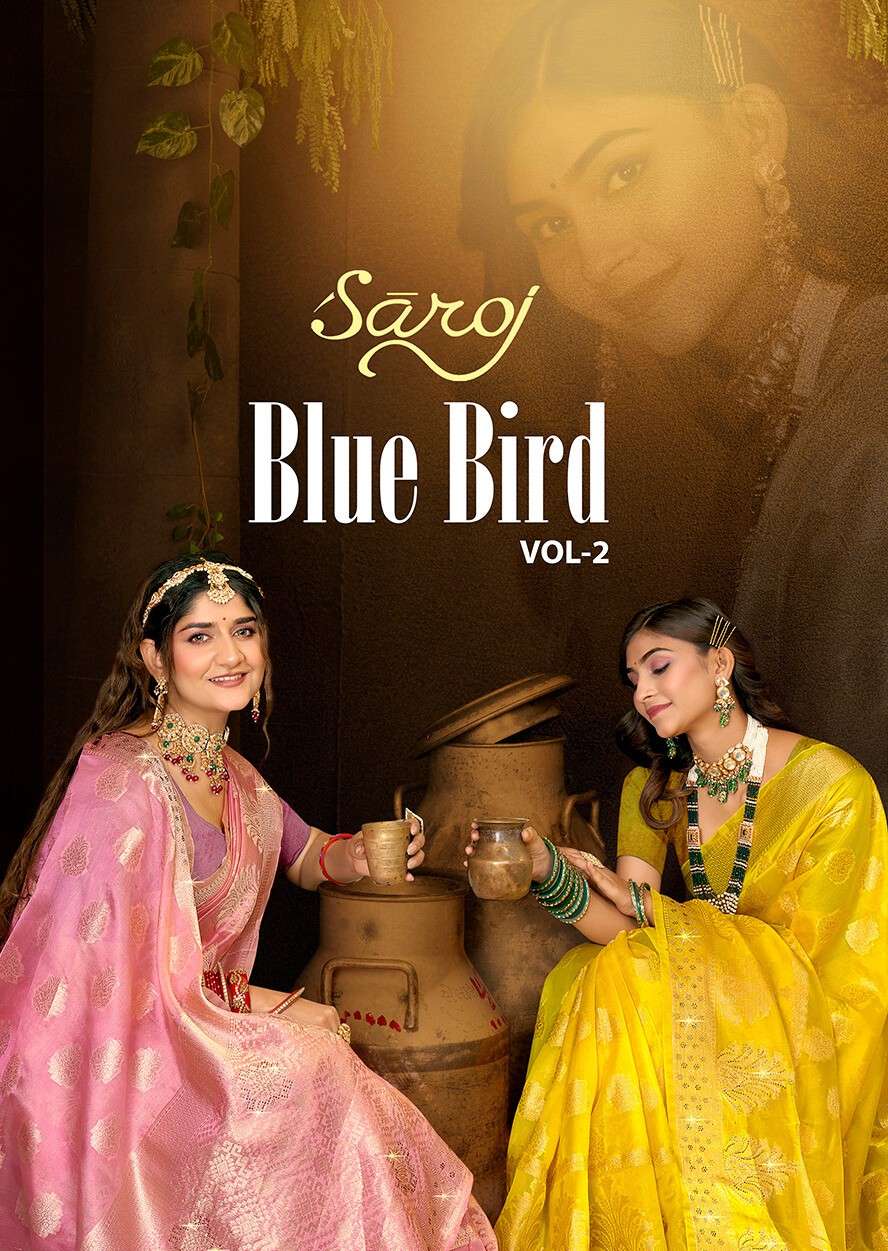 Saroj Blue Bird Vol - 2 Cotton silk with swarovski  Saree Wholesale catalog    