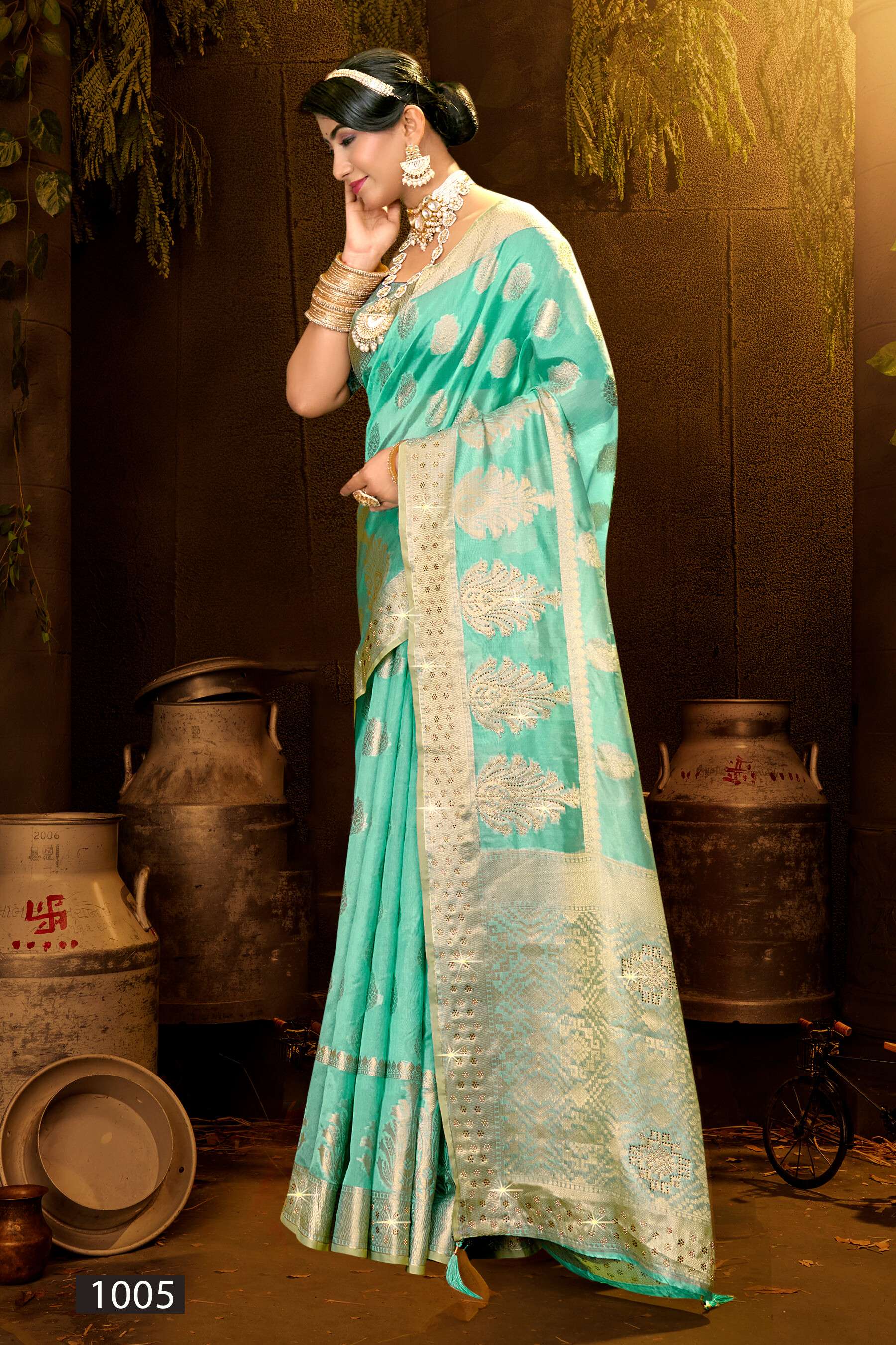 Saroj Blue Bird Vol - 2 Cotton silk with swarovski  Saree Wholesale catalog    