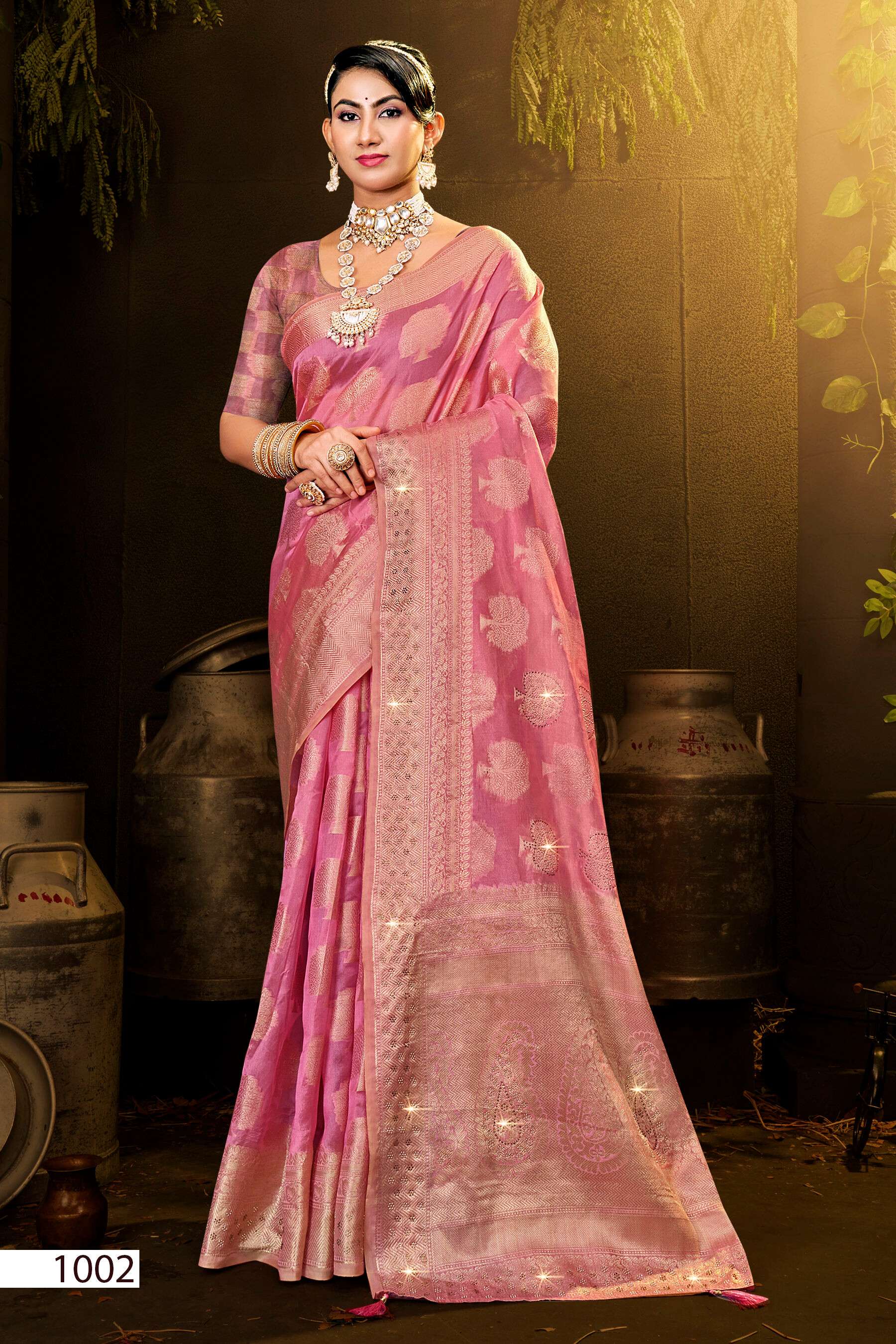 Saroj Blue Bird Vol - 4 Cotton silk with swarovski Saree Wholesale catalog    
