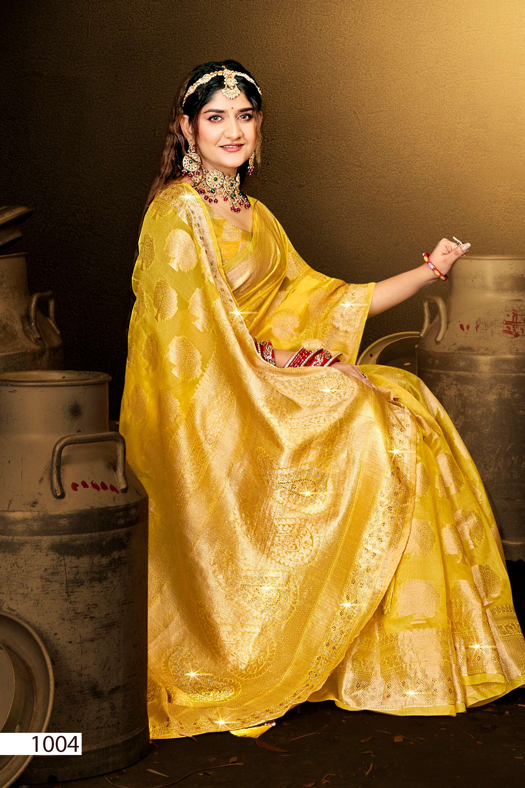 Saroj Blue Bird Vol - 4 Cotton silk with swarovski Saree Wholesale catalog    