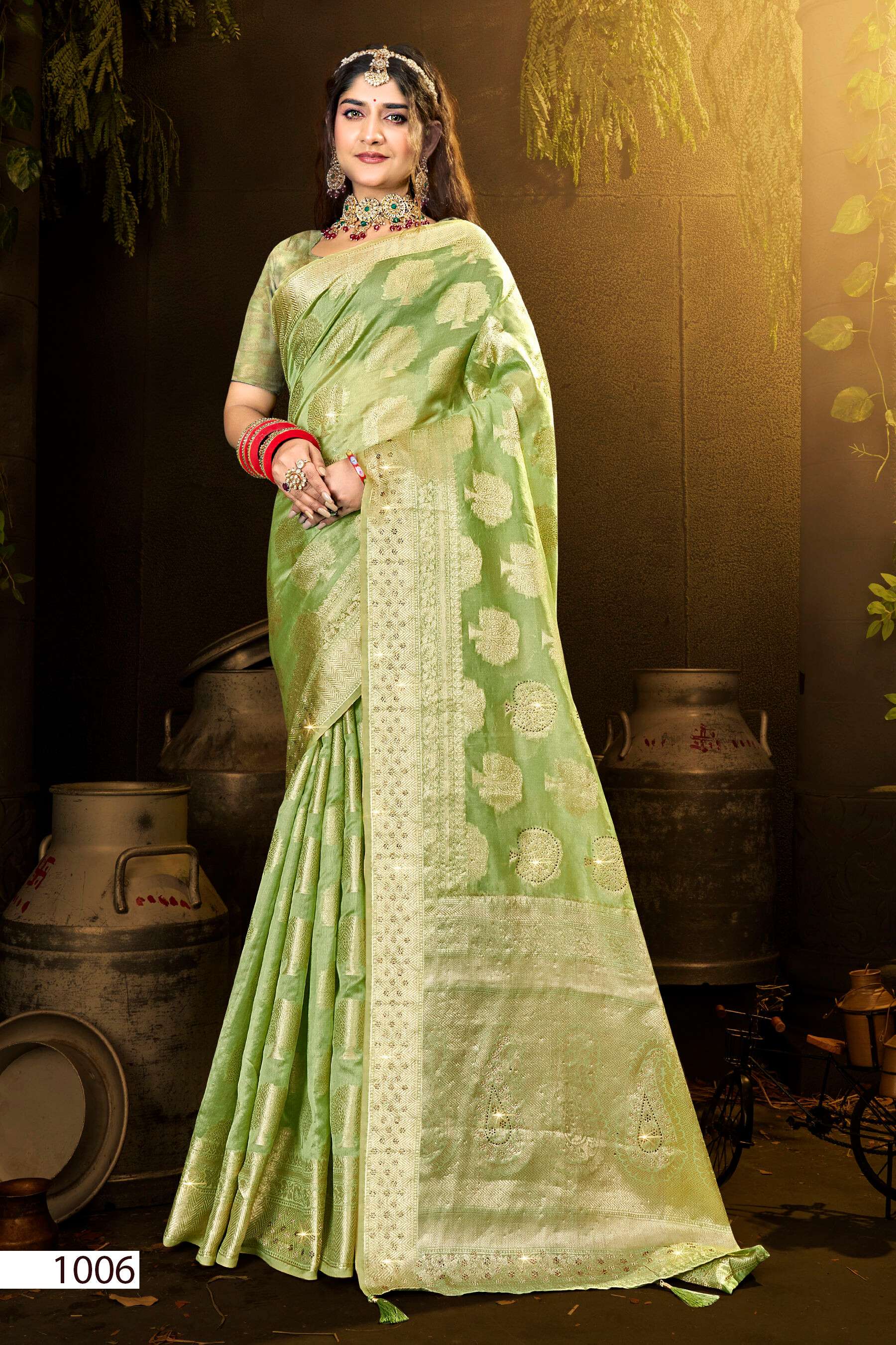 Saroj Blue Bird Vol - 4 Cotton silk with swarovski Saree Wholesale catalog    