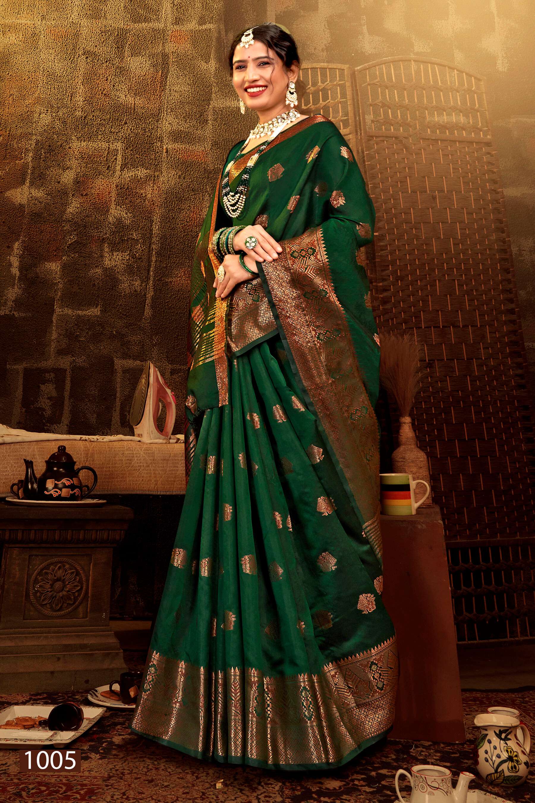 Saroj Jannat Vol.1 Soft silk saree chit pallu Saree Wholesale catalog    