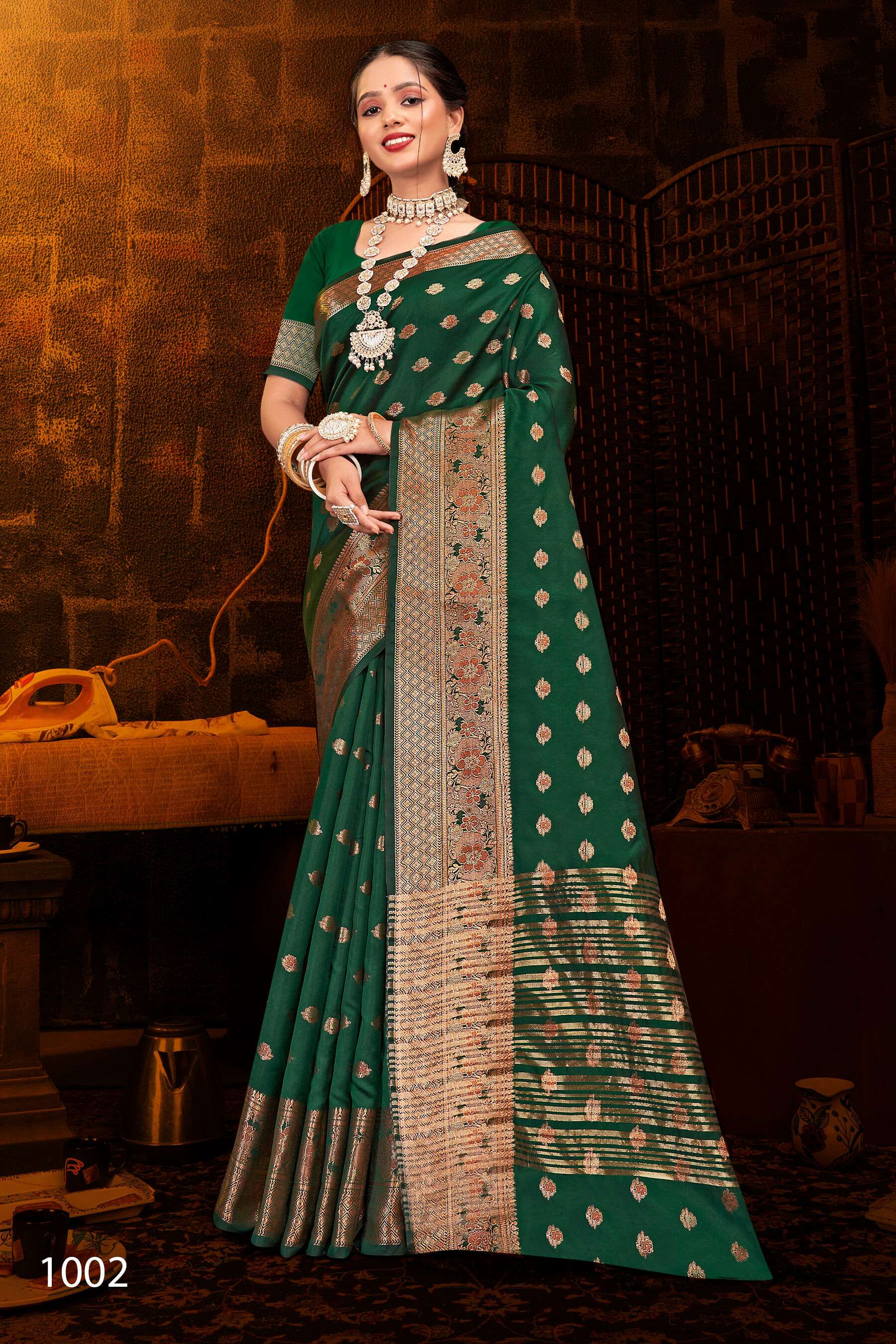 Saroj Jannat Vol.3 Soft silk saree chit pallu Wholesale catalog  