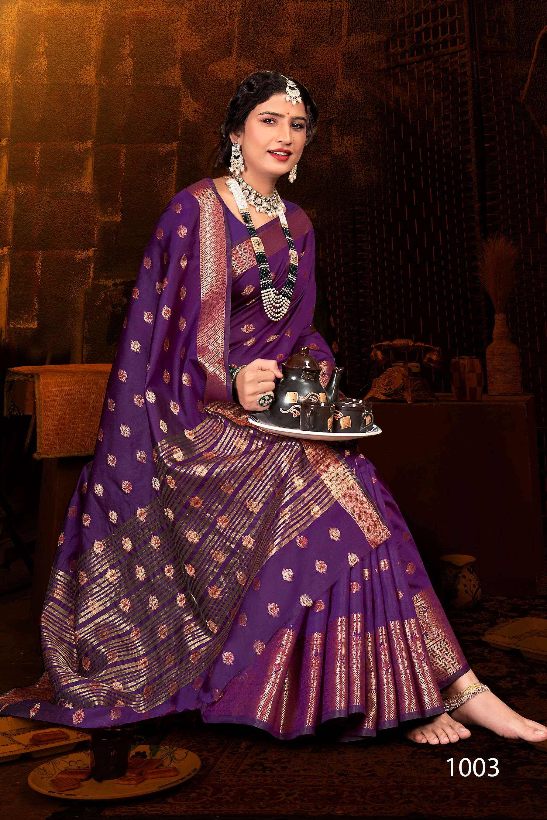 Saroj Jannat Vol.3 Soft silk saree chit pallu Wholesale catalog  