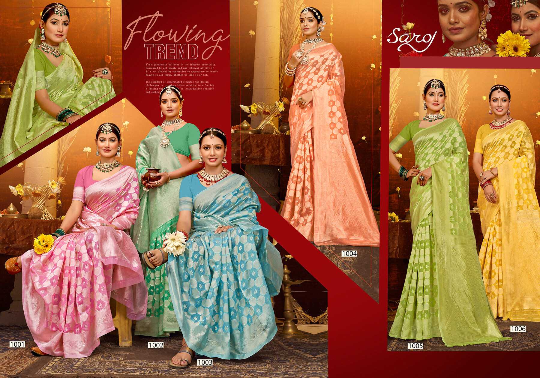 Saroj Pacific Cotton  Vol.4 Soft cotton rich pallu saree  Wholesale catalog    