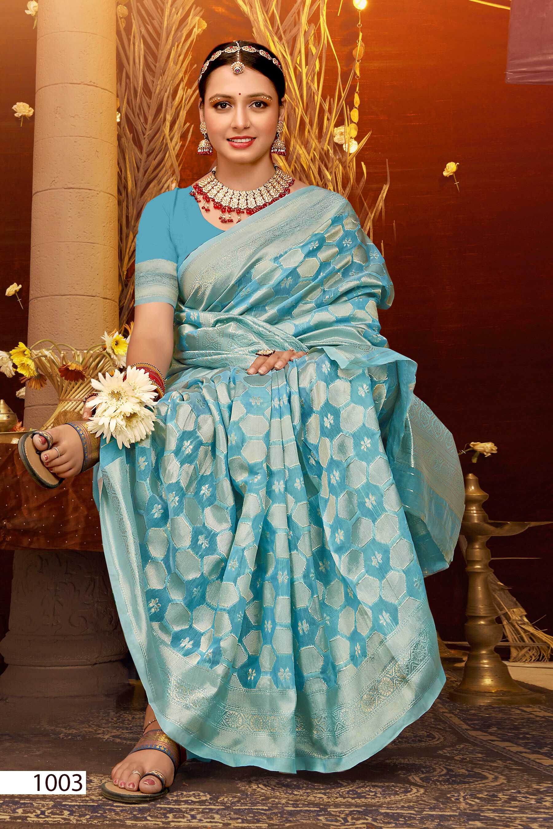 Saroj Pacific Cotton  Vol.4 Soft cotton rich pallu saree  Wholesale catalog    