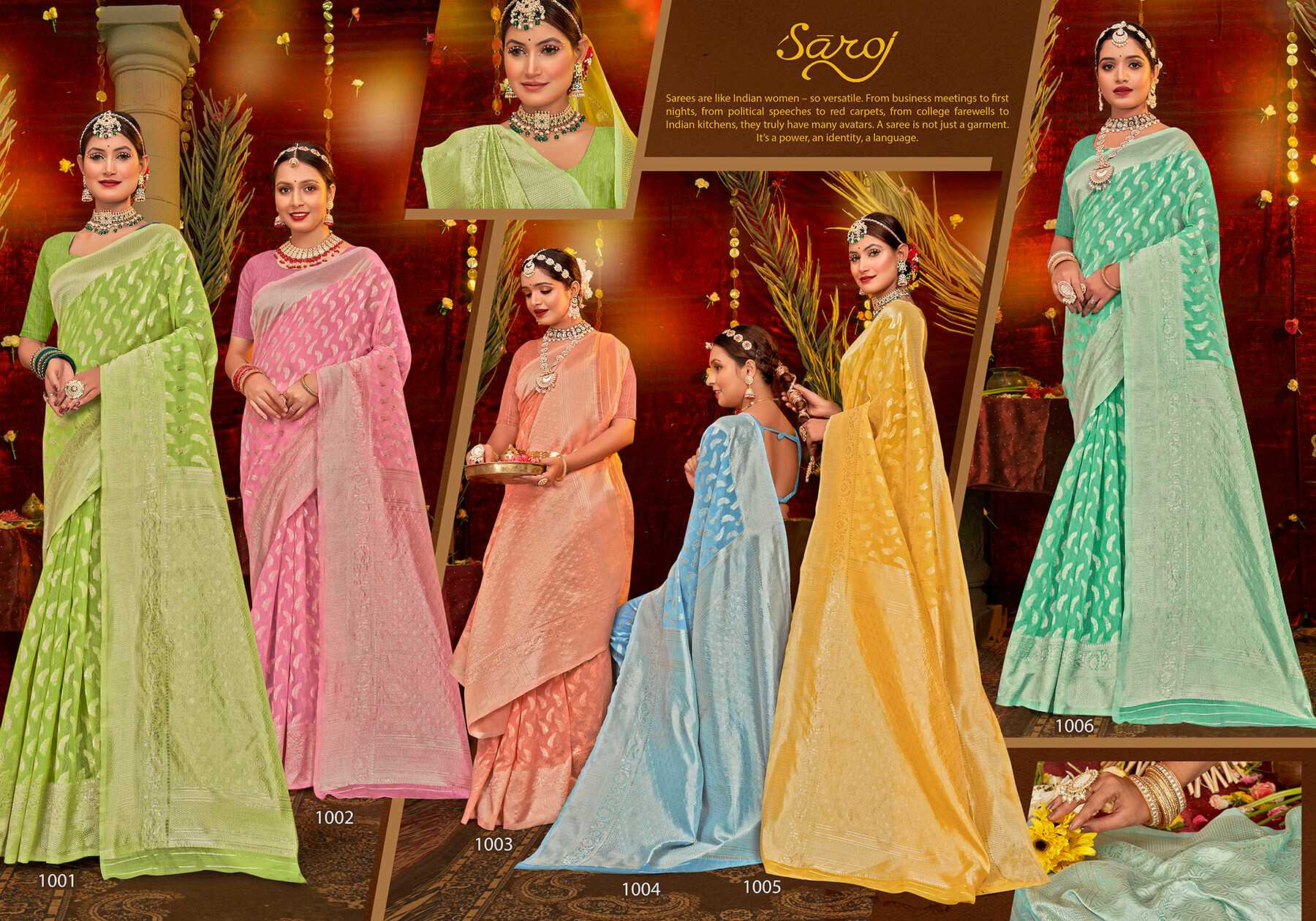 Saroj Pacific Cotton  Vol.5 Soft cotton rich pallu saree Wholesale catalog    