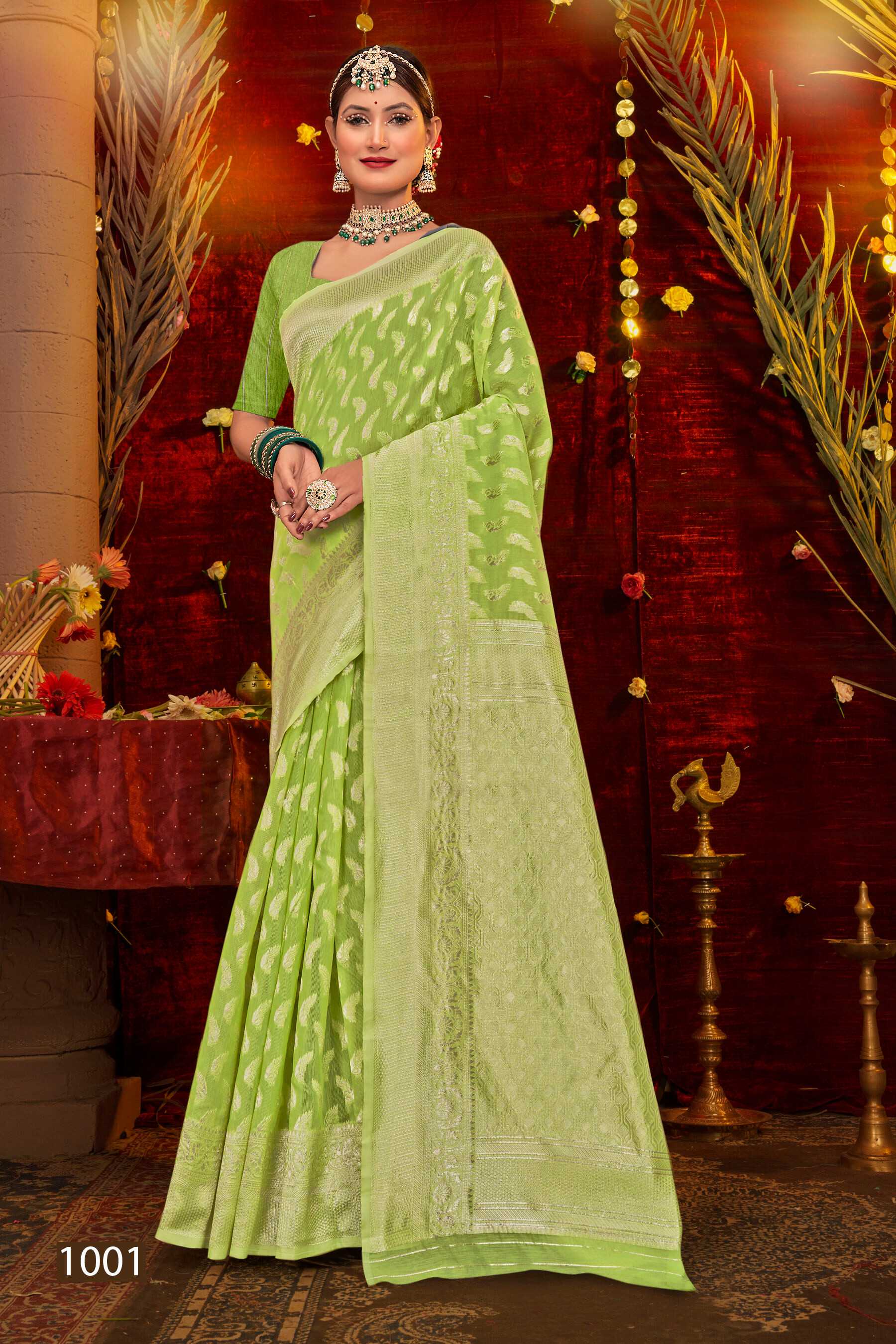 Saroj Pacific Cotton  Vol.5 Soft cotton rich pallu saree Wholesale catalog    