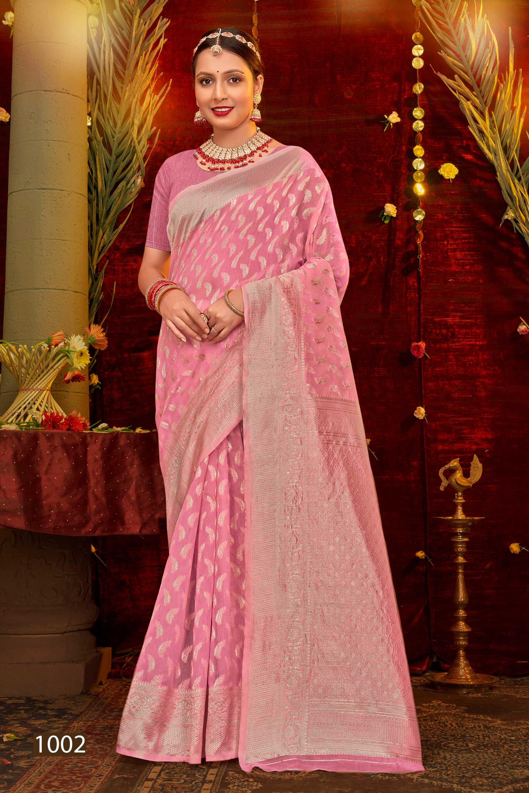 Saroj Pacific Cotton  Vol.5 Soft cotton rich pallu saree Wholesale catalog    