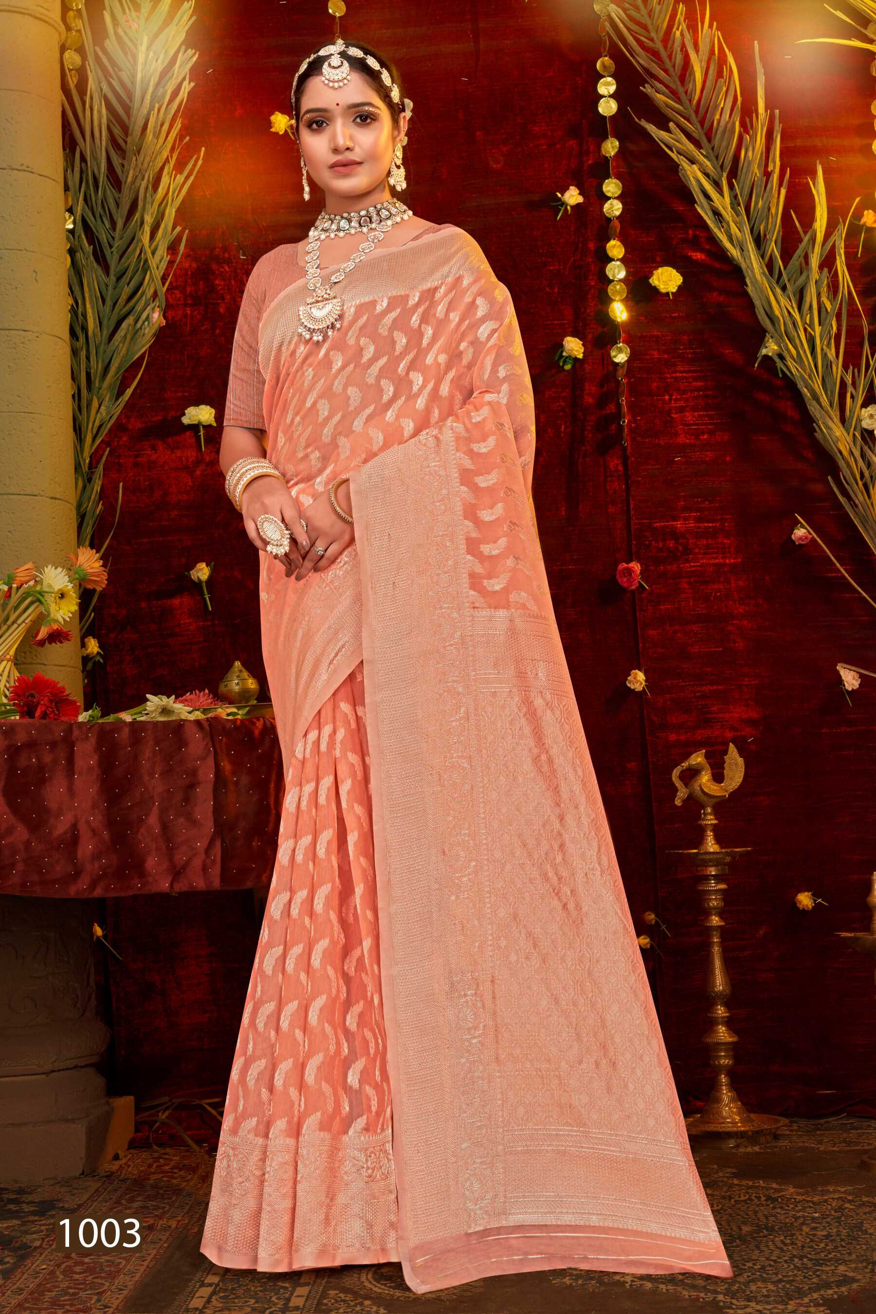 Saroj Pacific Cotton  Vol.5 Soft cotton rich pallu saree Wholesale catalog    