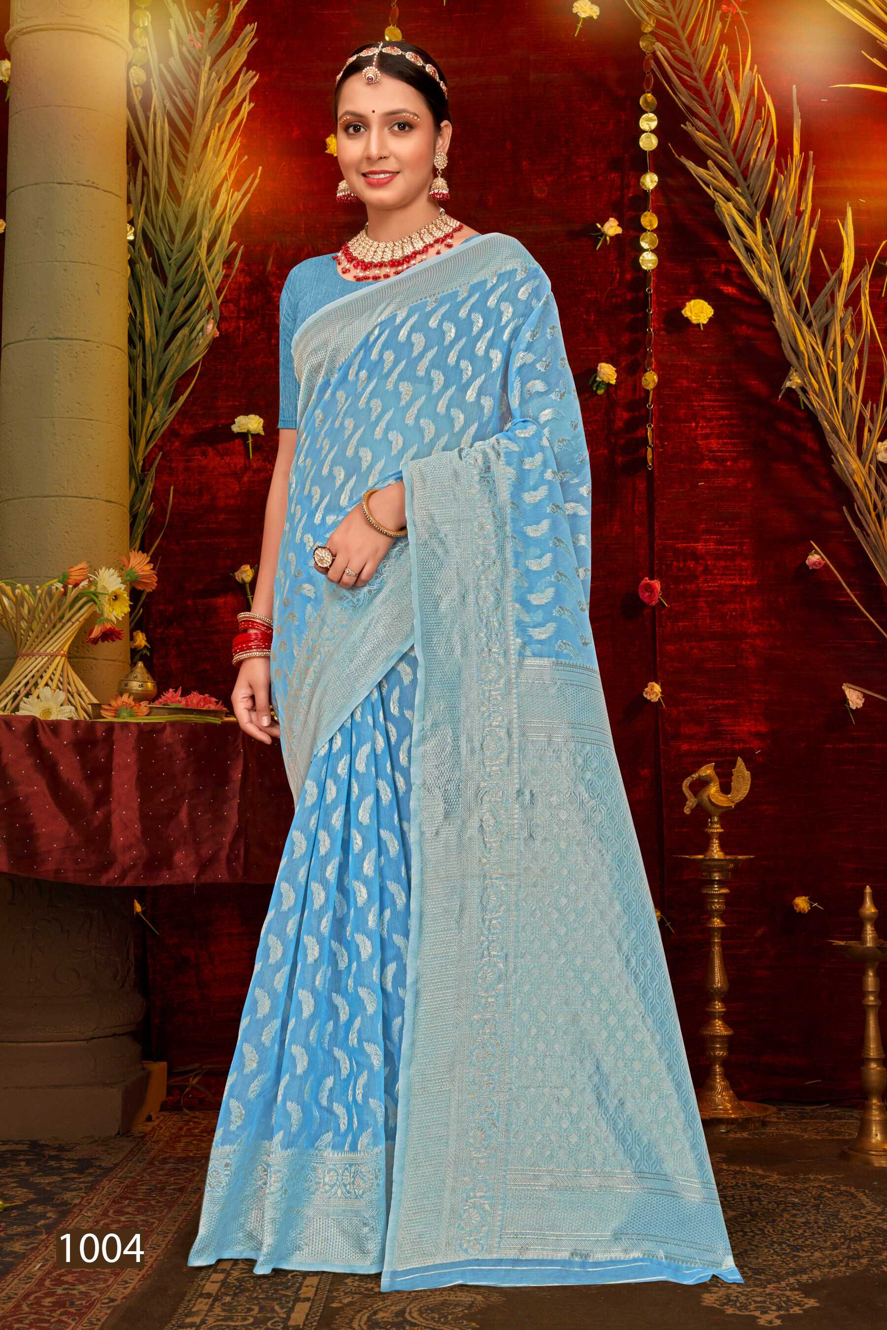 Saroj Pacific Cotton  Vol.5 Soft cotton rich pallu saree Wholesale catalog    