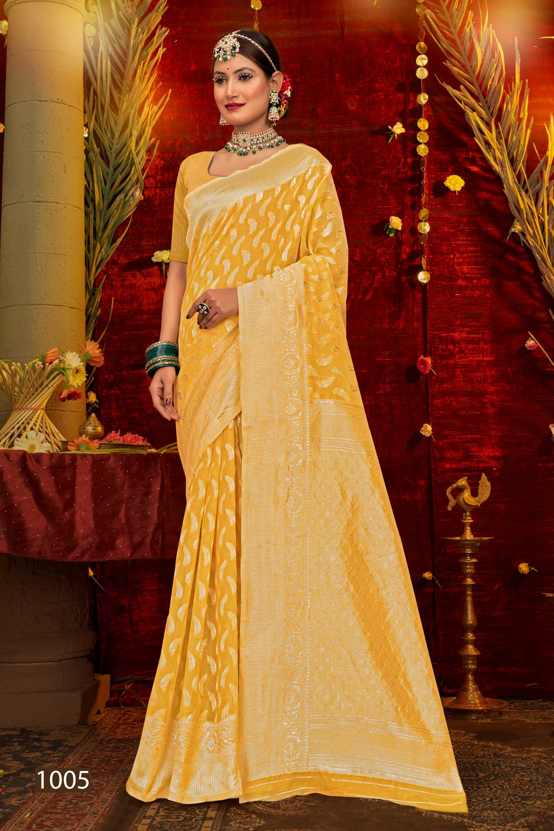 Saroj Pacific Cotton  Vol.5 Soft cotton rich pallu saree Wholesale catalog    