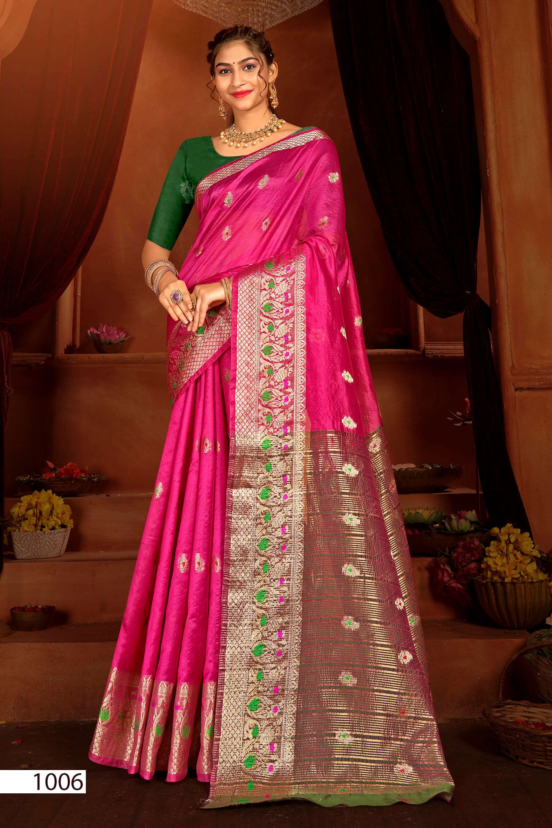 Saroj Prem Kahani Vol.2 organza chit pallu Saree Wholesale catalog    