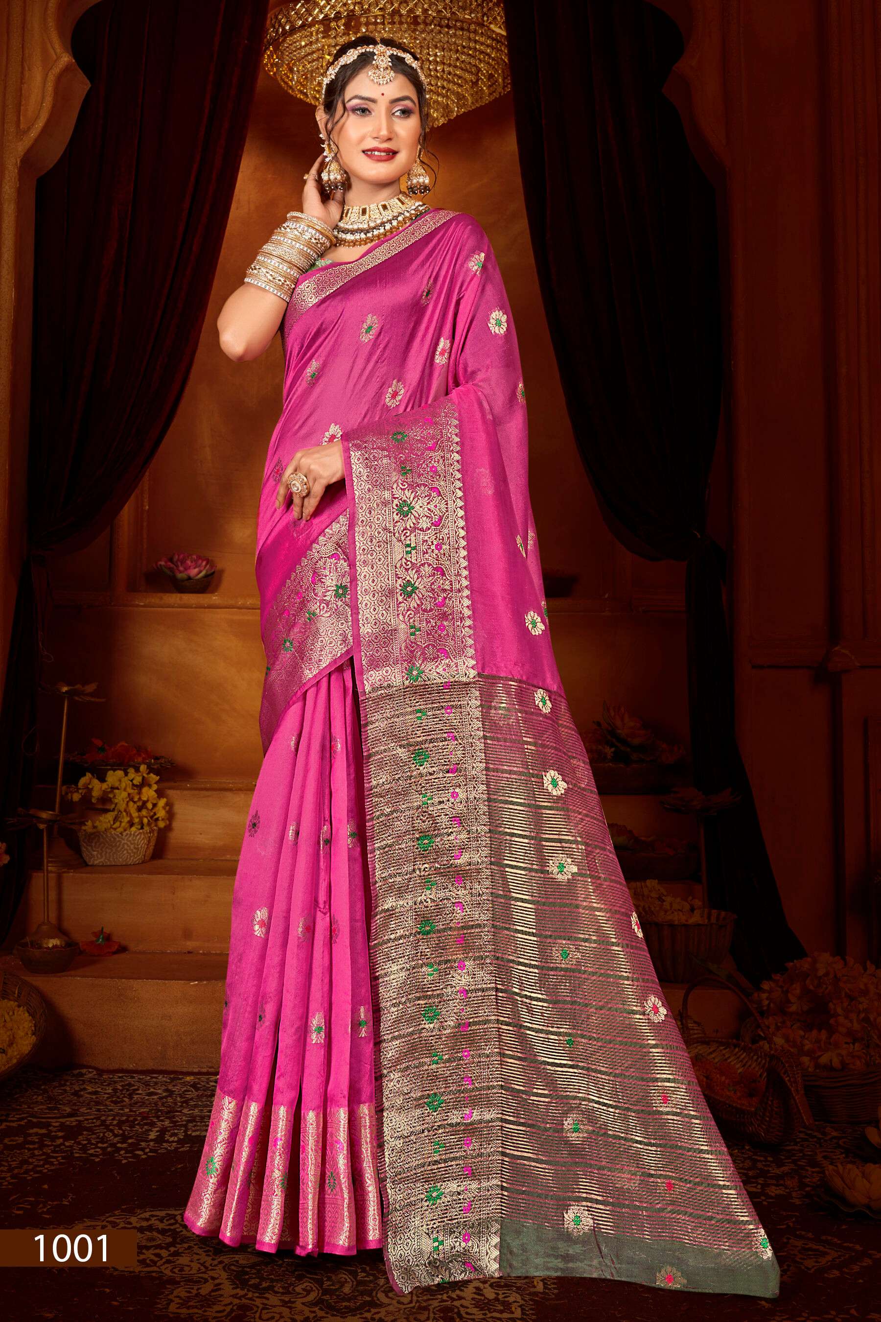 Saroj Prem Kahani Vol.3 organza chit pallu Wholesale catalog    
