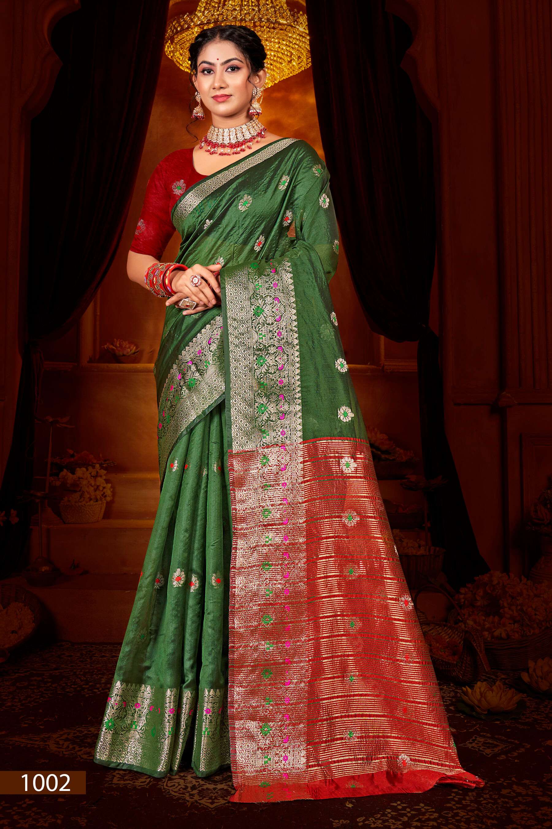 Saroj Prem Kahani Vol.3 organza chit pallu Wholesale catalog    