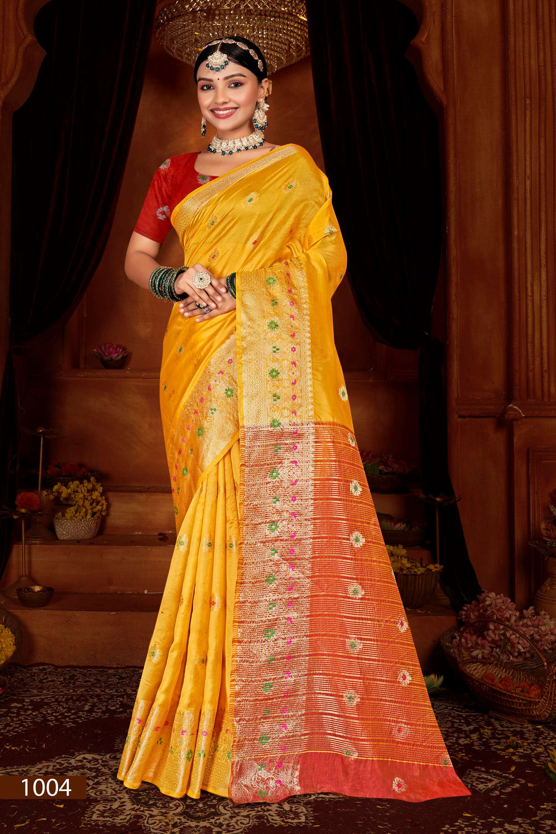 Saroj Prem Kahani Vol.3 organza chit pallu Wholesale catalog    