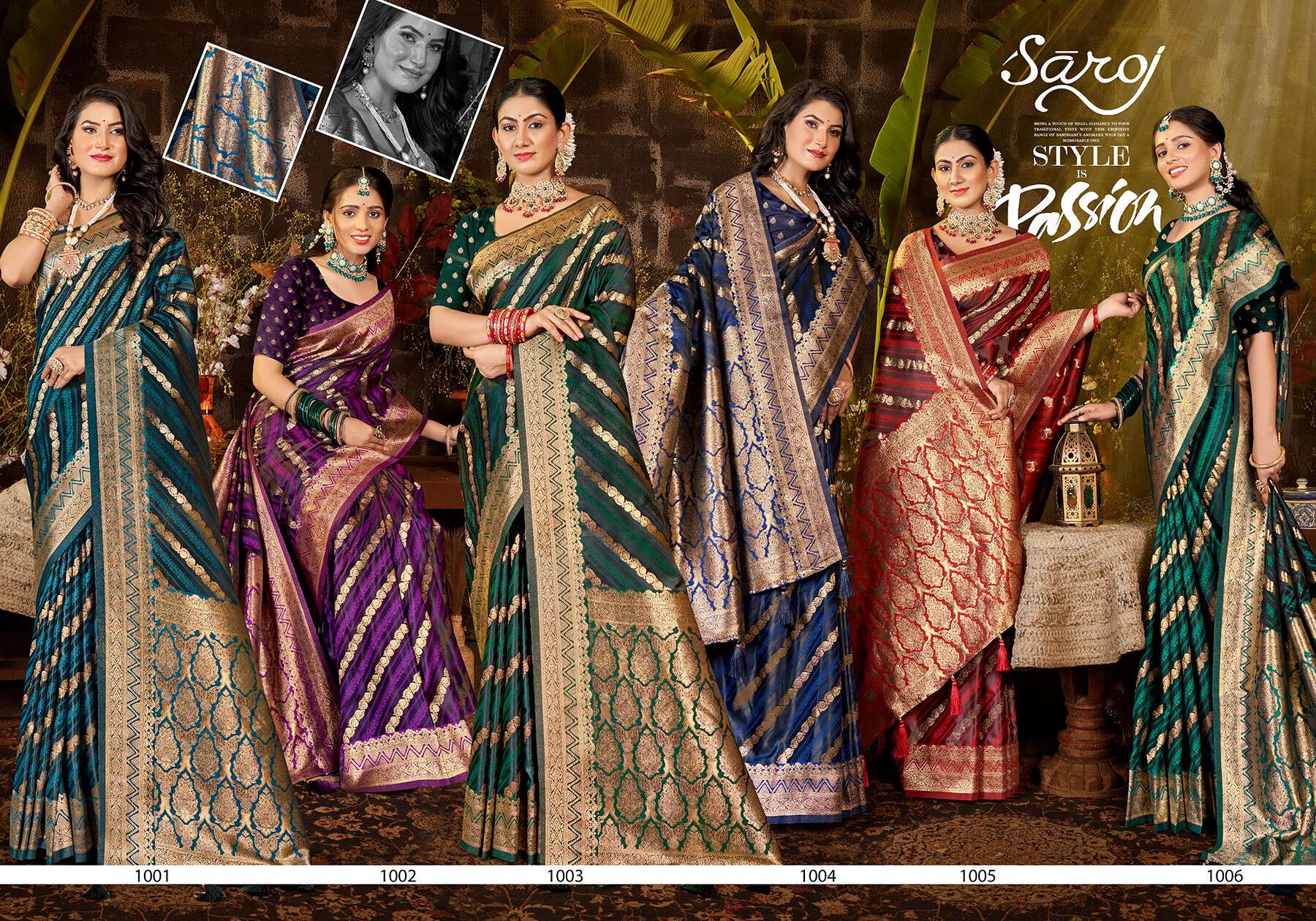 Saroj Royal Queen Vol.1 Satin 50*600 Silk Saree Wholesale catalog    