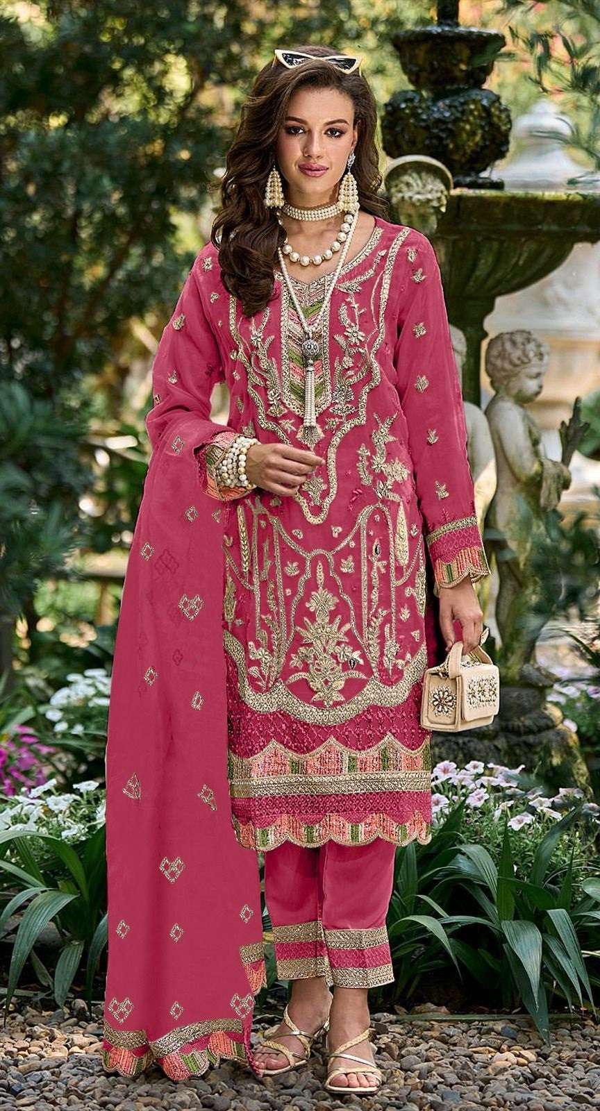 Serine S 292 A To D Organza Pakistani Suits Wholesale catalog