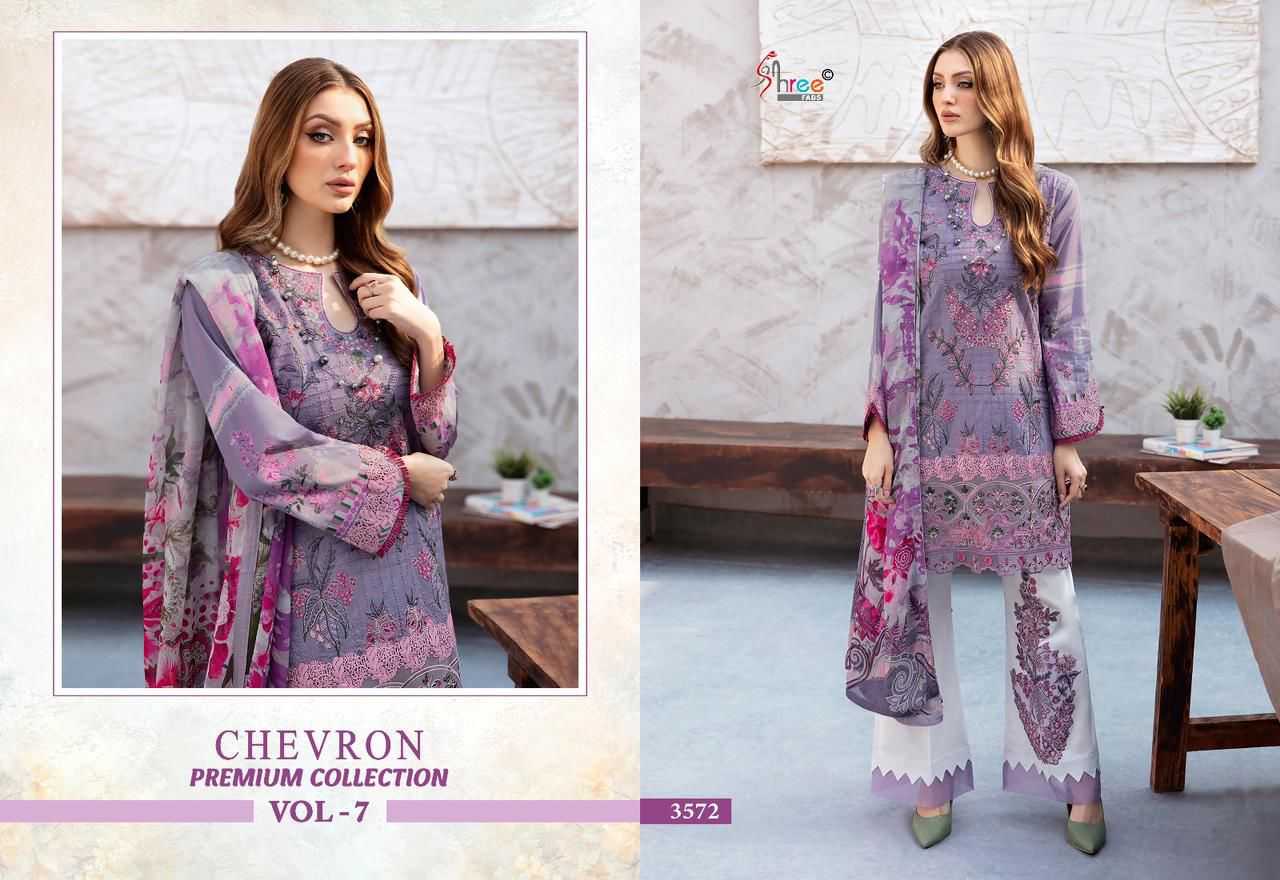 Shree Chevron Vol 7 Cotton Dupatta Pakistani Suits Wholesale catalog
