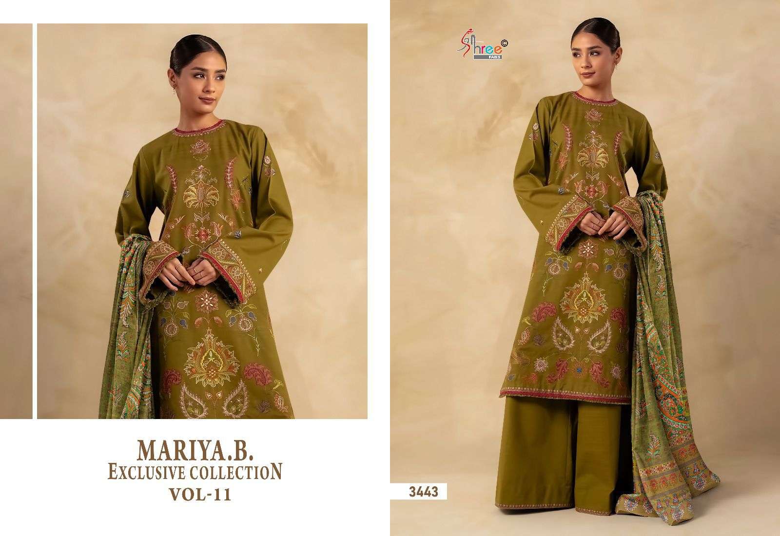 Shree Mariya B Vol 11 Chiffon Dupatta Pakistani Suit Wholesale catalog