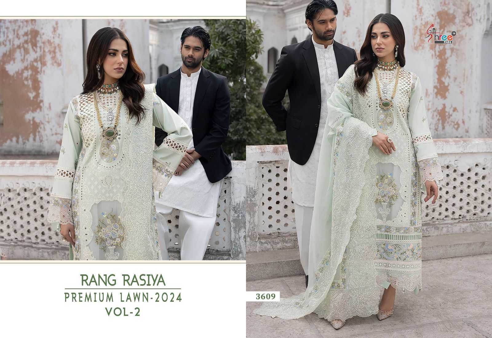 Shree Rang Rasiya Premium Lawn Vol 2 Chiffon Dupatta Salwar Suits Wholesale catalog