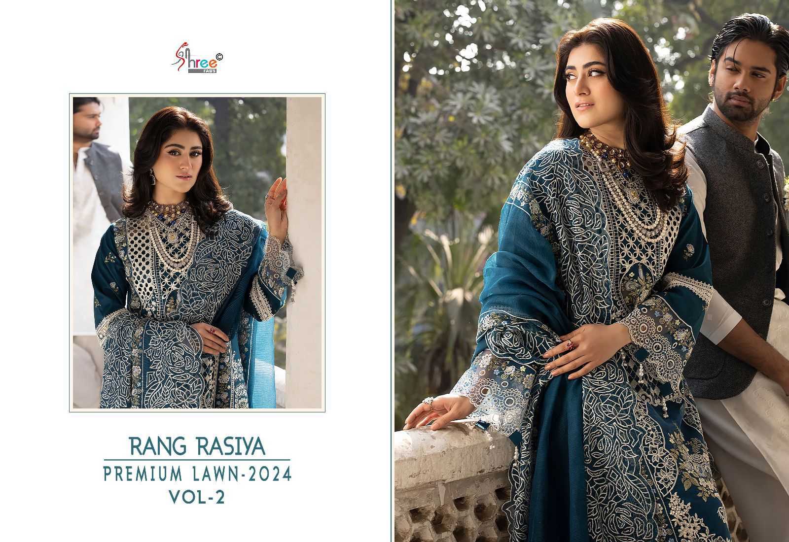 Shree Rang Rasiya Premium Lawn Vol 2 Chiffon Dupatta Salwar Suits Wholesale catalog
