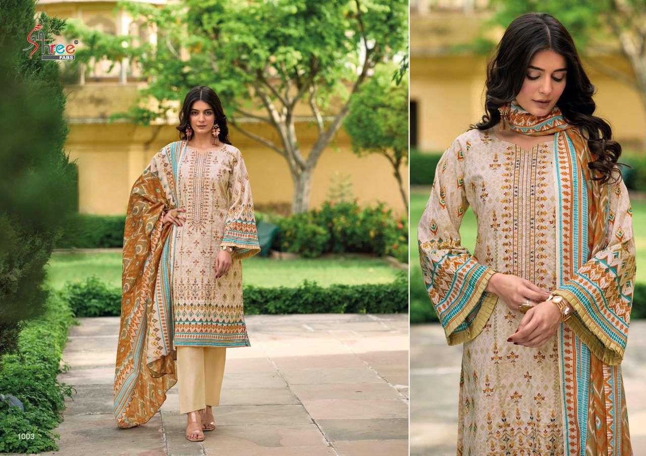 Shree Riwaz Cotton Dupatta Embroidery Salwar Suits Wholesale catalog