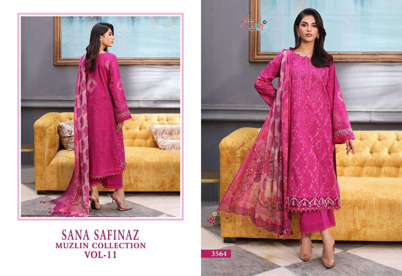 Shree Sana Safinaz Muzlin Vol 11 Cotton Dupatta Pakistani Suits Wholesale catalog