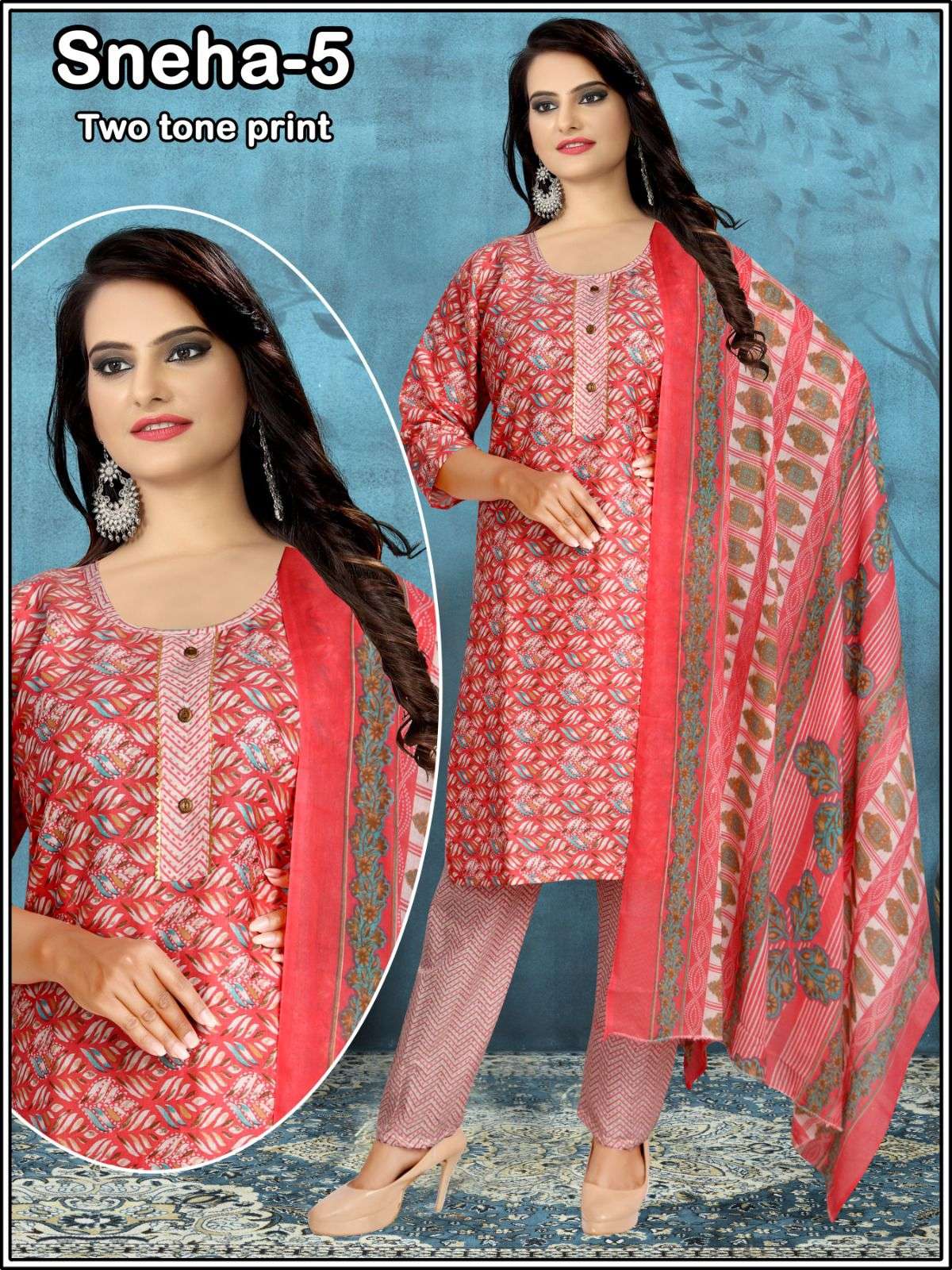 Sneha Two Tone Print Kurti Wholesale catalog