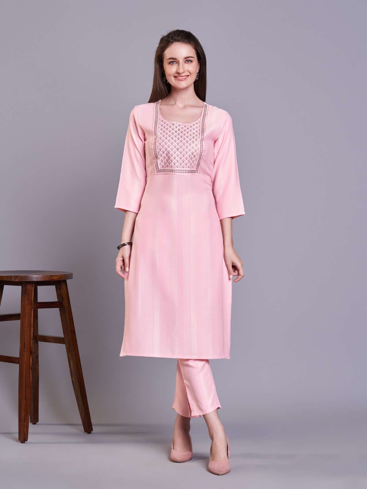SOAN FANCY FABRIC DOBBY EFFECT Kurti Wholesale catalog